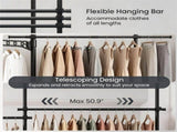 No Drill Floor to Ceiling Tension Clothes Rack, Heavy Duty Carbon Steel Garment Organizer with 4 41293919