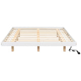 ZUN Queen Size Floating Bed with Lights Underneath,Modern Queen Size Low Profile Platform Bed with 00621509