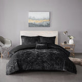 Full/Queen Velvet Duvet Cover Set with Throw Pillow B03596068