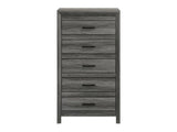 Denver Modern Style 5-Drawer Chest Made with Wood in Gray B009P272310