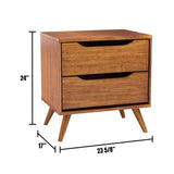 Mid-Century Modern Oak Color 1pc Nightstand Bedroom Furniture Solid wood Round Tapered Legs B011P236773