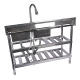 47.2 Inch Commercial Kitchen Prep & Utility Sink for Restaurant Kitchen Dual Bowl Style 99815903