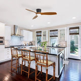 52-Inch Smart Ceiling Fan With Light and Remote,3 ABS Blades,18W Dimmable LED,With W934P336570