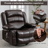 ZUN Massage Swivel Rocker Recliner Chair with Vibration Massage and Heat Ergonomic Lounge Chair for 66071715