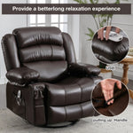 ZUN Massage Swivel Rocker Recliner Chair with Vibration Massage and Heat Ergonomic Lounge Chair for W1807P172340