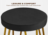 Upholstered Velvet Counter-Height Barstool, Set of 2, Black 05643034