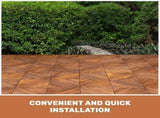 27 PCS Interlocking Deck Tiles Diagonal Pattern, 12" x 12" Acacia Wood Tiles For Patio, Waterproof, W2391P429280