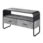 ZUN Concrete Grey and Black 2-drawer TV Stand B062P186514