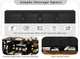 55.1''Storage Sideboard with 4-Doors,Multi Functional Buffet with Open Shelf and 2-Tiers N711P345165B