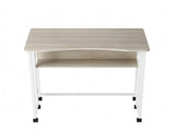 31.5" Computer Desk, Grey Embossed Melamine Tabletop with White Legs, P2 16046246