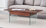 ZUN Multifunctional Lift Top Coffee Table -Dark Wood Color Grain Sticker, Essential for Modern W2920P226074