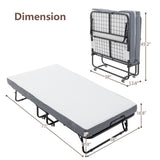 ZUN Folding Bed with Mattress, SPortable Foldable Bed with Storage Cover, SRollaway Bed for Adults with W1422140107