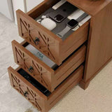 End Table with 3 Drawers, Corner Table with 2 Open Shelves, Tall Side Table for Bedroom and Corner, W2593P289146