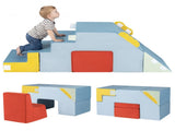 3 in 1 Toddler Soft Foam Climber with Slide, Convertible Velvet Play Set with Table & Chair, 12901682