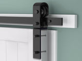 40" Bi-Folding Sliding Barn Door Hardware Kit for 2 Doors,Smoothly&Quietly,Black Track J Shape 89494323