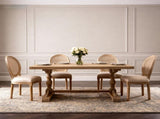 French Country Dining Chairs Set of 2, Upholstered Chairs with Round Back, Wire drawing techniques , W3426P478063