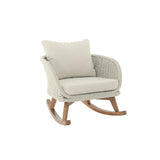 Contemporary Minimalist Beige Wicker Rocking Chair with Soft Polyester Cushions and Durable Wooden N767P305079A