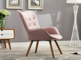 Doarnin Contemporary Silky Velvet Tufted Button Back Accent Chair, Mauve T2574P164269