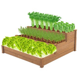 ZUN 48.6 x 48.6 x 21in Raised Garden Bed Horticulture Outdoor Elevated Flower Box Tiered Garden Bed 51595696