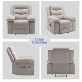 ZUN Power Recliner Chair with Adjustable Massage Function, Velvet Electric Power Chair for Elderly with W1998120244