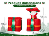 Rising Santa with Gift Box Inflatable 3.6ft, 190D Polyester Christmas Yard Decor with 2 LED Lights, 31245621