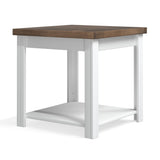 ZUN 24 inch Side Table, No Assembly Required, Jasmine Whitewash and Barnwood Finish B108131543