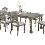 ZUN Light Grey Dining Table Rectangle Dining Table 1pc Table Only Acacia Veneer Dining Room Furniture B011P193970