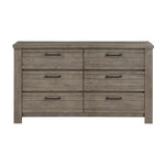 ZUN Rustic Style 1pc Gray Dresser of 6x Drawers Metal Hardware Wooden Bedroom Furniture B011P143958