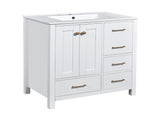 30'' Bathroom Vanity with Ceramic Sink Combo, Solid Wood Frame Bathroom Storage Cabinet, N710P194420K