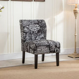 Capa Chalkboard Shadow Print Fabric Armless Contemporary Accent Chair T2574P164261
