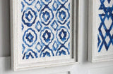 Set of 2 Blue and White Hanging Sculptures, Modern Wall Art Decor, 12.5" x 24.5" W2078130292