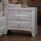 Wooden Nightstand with 2 Drawers and 1 Tray, White B016P252983