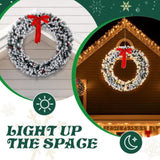 60in Pre-lit Snow Flocked Christmas Wreath, Lighted Artificial Xmas Wreath with 220 Warm White 64702689