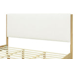Modern White Boucle Upholstered Bed with Rubberwood Legs, KING, White N769P266448W