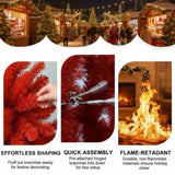 5FT Red Christmas Tree with 624 Tips Hinged Branches PVC Artificial Plant Tree Stable Metal Stand 07495040