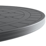 39.37-inch Cast Aluminum Patio Dining Table with Black Frame and Carved Texture on the Tabletop W1710P166011