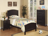 Black Finish Nightstand 2-Drawers Pine Veneer MDF Wooden 1pc Modern Nightstand HS00F4236-ID-AHD