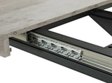 55.11'' -70.86"Retro Rectangular Stretch Dining Table, Grey Carole Top With Black Embossed Center W757P147832