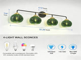 4-Light Bathroom Light Fixtures, Modern Vanity Lights with Glass W3775P466605