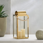 ZUN LARRY 19"H STAINLESS STEEL LANTERN 72176.00GLD