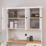 ZUN 71" Kitchen Pantry Storage Cabinet with Microwave Oven Countertop, Freestanding Hutch Cabinet with W282132412