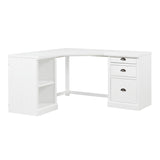 57.68" Modern L Shaped Executive Desk with 2 Storage Cabinets and 3 Drawers,Corner Writing 84716179