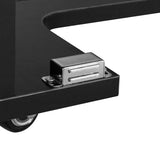 Nail Desk Folding Table, Black MDF Manicure Station w/ 2 Drawers & 1 Door Cabinet for Nail Art Salon 06078270