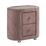 Pink Upholstered 2-drawer Nightstand B062P189075