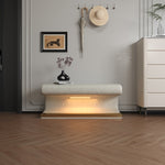 ZUN Entryway Bench Leather Upholstered Ottoman with LED sensor light for living room ,bedroom,end of bed W2361P178944