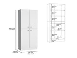 Kitchen Pantry 71" H, 4 Doors, 5 Adjustable Shelves, Laundry, White B097P221377