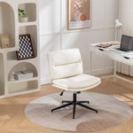 ZUN Bizerte Adjustable Swivel Criss-Cross Chair, Wide Seat/ Office Chair /Vanity Chair, White T2574P181615