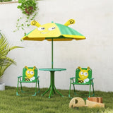 Kids Outdoor Activity Table with Foldable Chairs Green 79231602