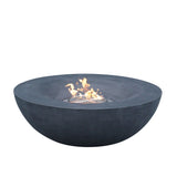 ZUN 42 Inch Outdoor Concrete Propane gas Fire Pit bowl in Dark Gray color W2620P182366