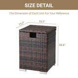 40*40*57cm Iron Frame Gas Bottle Storage Rattan Side Table Brown Gradient 89026297
